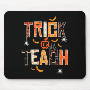 Trick oder lehren Retro Halloween Lehrerin Frauen Mousepad