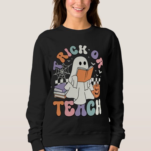 Trick oder lehren Spooker Niedlich Ghost-Lehrer Le Sweatshirt (Vorderseite)