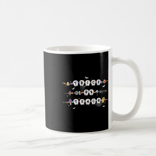 Trick oder lehren Spooky Lehrer glücklich Hallowee Kaffeetasse (Rechts)