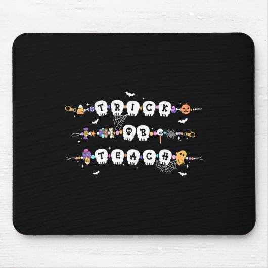 Trick oder lehren Spooky Lehrer glücklich Hallowee Mousepad (Vorne)