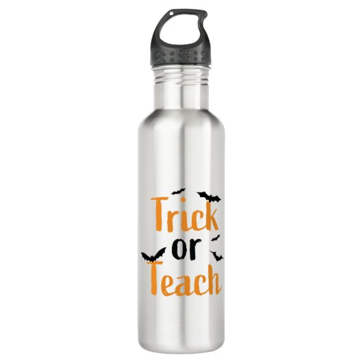 Trick oder Lektion - Halloween-Design Edelstahlflasche (Vorderseite)