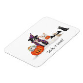 Trick oder Lust? Hunde im Halloween-Kostümmagnet Magnet (Linke Seite)