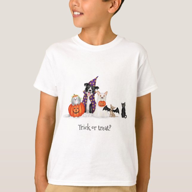 Trick oder Lust? Hunde in Halloween-Kostümen T - S T-Shirt (Vorderseite)