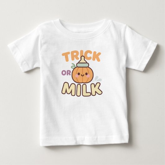 Trick oder Milk Baby Pumpkin Flasche Design T-shirt (Vorderseite)