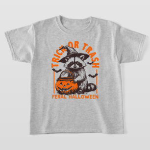 Trick oder Müll Funny Raccoon Halloween Vintag T-Shirt