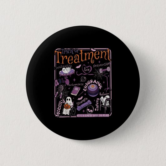 Trick oder PT Physical Therapy Therast Halloween Button (Vorderseite)