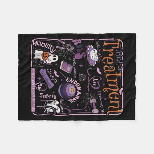 Trick oder PT Physical Therapy Therast Halloween Fleecedecke (Vorderseite (Horizontal))