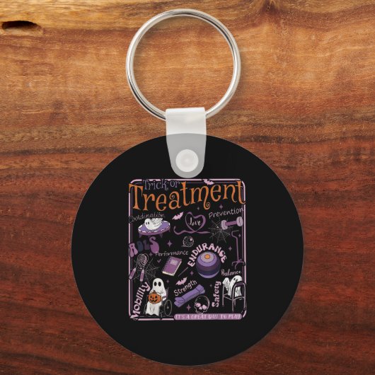 Trick oder PT Physical Therapy Therast Halloween Schlüsselanhänger (Vorderseite)