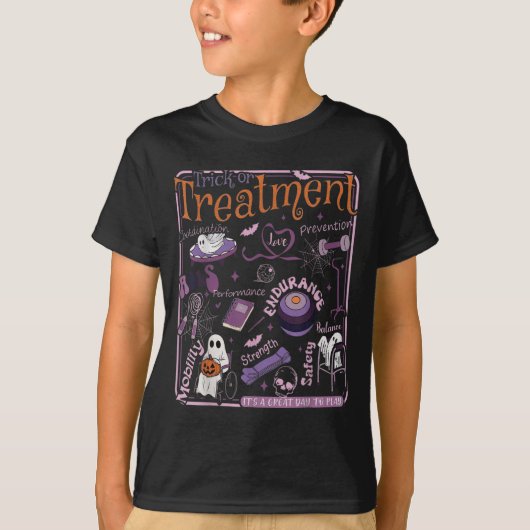 Trick oder PT Physical Therapy Therast Halloween T-Shirt (Vorderseite)