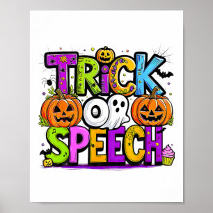 Trick oder Rede Halloween Lehrerin Geist Männer Fr Poster