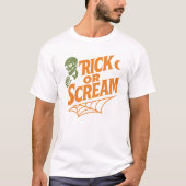 Trick oder Schrei - Retro Zombie Halloween Art T-Shirt (Vorderseite)