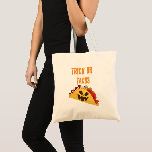 Trick oder Taco-Halloween-Tasche Tragetasche (Vorderseite (Produkt))