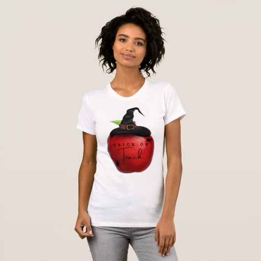 Trick oder Teach Apple Teacher Tshirt (Vorne ganz)