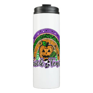 Trick oder Teach Funny Rainbow Pumpkin Lehrer Hall Thermosbecher