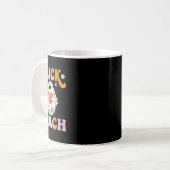 Trick oder Teach Groovy Halloween Retro Floral Gho Kaffeetasse (Vorderseite Links)