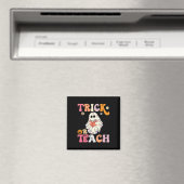 Trick oder Teach Groovy Halloween Retro Floral Gho Magnet (In Situ (Geschirrspüler))