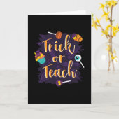 Trick- oder Teach Halloween School Karte (Gelbe Blume)