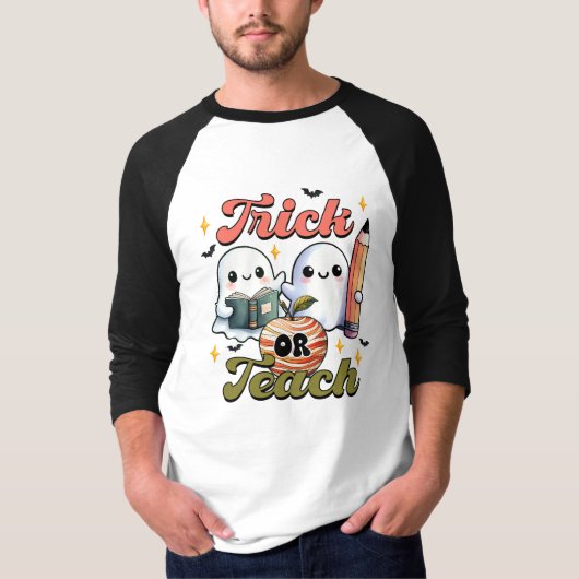 Trick oder Teach Halloween T - Shirt (Vorderseite)