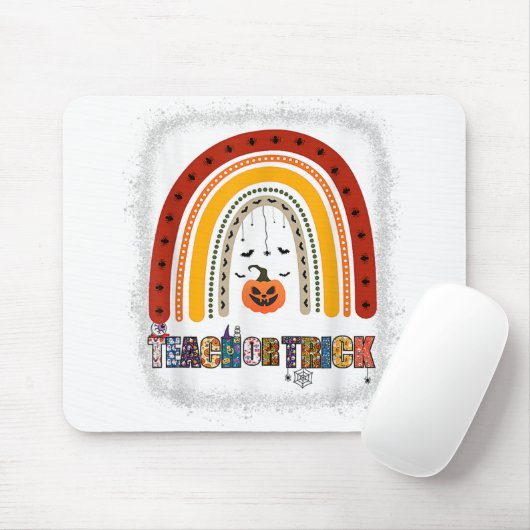 Trick oder Teach Leopard Regenbogenlehrer Hallowee Mousepad (Mit Mouse)