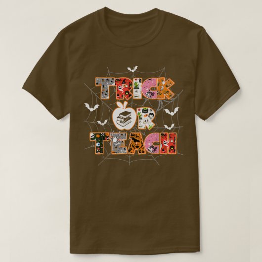Trick oder Teach lustige Halloween-Lehrer T-Shirt (Design vorne)
