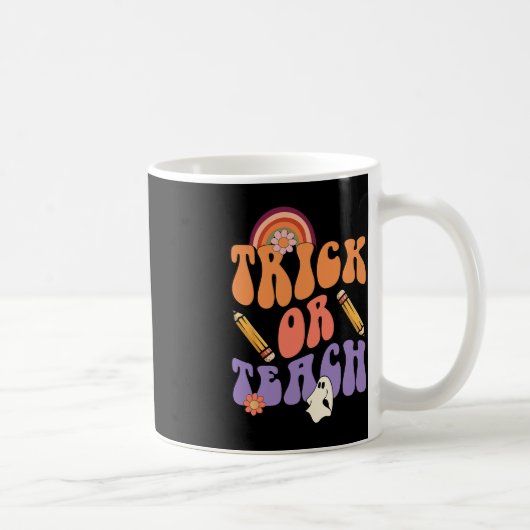 Trick oder Teach Retro Fall Halloween Kostüme Teac Kaffeetasse (Rechts)