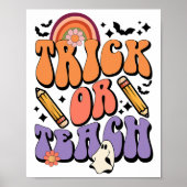 Trick oder Teach Retro Fall Halloween Kostüme Teac Poster (Vorne)