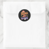 Trick oder Teach Retro Fall Halloween Kostüme Teac Runder Aufkleber (Tasche)