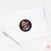 Trick oder Teach Retro Fall Halloween Kostüme Teac Runder Aufkleber (Umschlag)