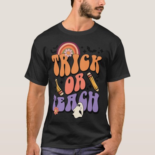 Trick oder Teach Retro Fall Halloween Kostüme Teac T-Shirt (Vorderseite)
