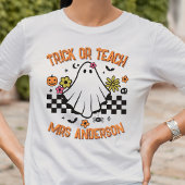 Trick oder Teach Retro Ghost Lehrer Halloween T-Shirt