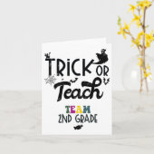 Trick oder Teach zweiten Grad Halloween der zweite Karte (Gelbe Blume)