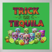 Trick oder Tequila-T-Shirt Poster (Vorne)