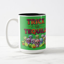 Trick oder Tequila-T-Shirt Zweifarbige Tasse
