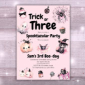 Trick oder Three Girl Niedlich Halloween 3. Geburt Einladung