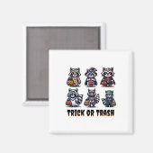 Trick oder Trash Halloween Funny Raccoon Herbst He Magnet (Vorderseite/Rückseite)