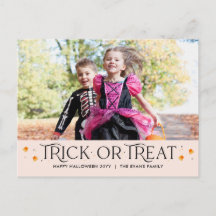 Trick oder Treaszeit Halloween Foto-Karte Postkart