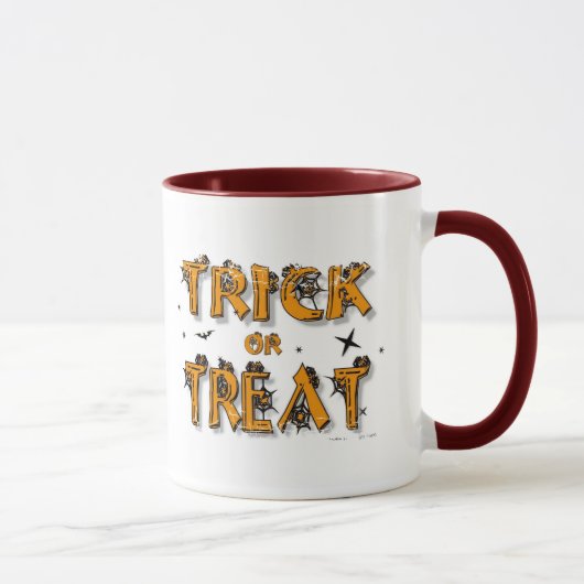 Trick oder Treat - 2-seitige Ringer-Tasse Tasse (Rechts)