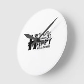 Trick oder Treat! 31. Oktober - Happy Halloween Runde Wanduhr (Winkel)