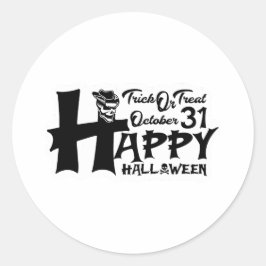 Trick oder Treat! 31. Oktober - Happy Halloween Runder Aufkleber