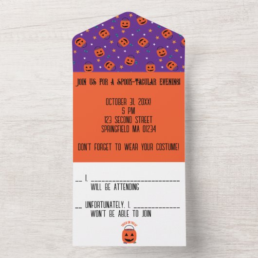 Trick oder Treat All In One Einladung (Innen)