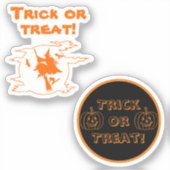 Trick oder Treat Aufkleber (Vorderseite)