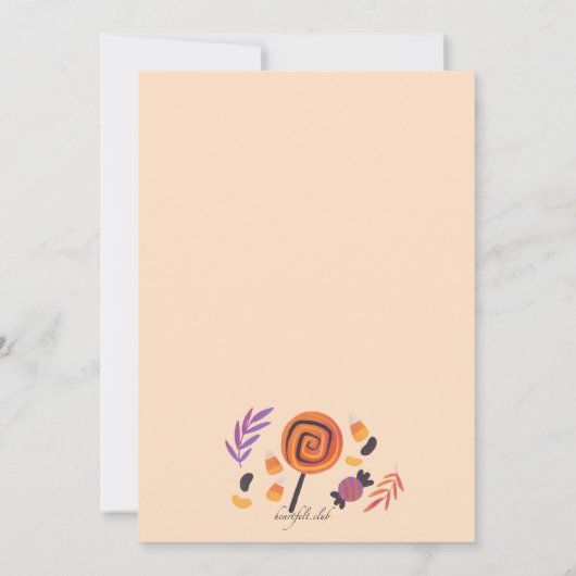 Trick oder Treat Bat Halloween Parade Einladung (Rückseite)