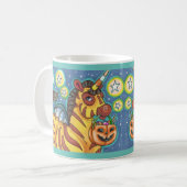 TRICK ODER TREAT BAT WING ZEBRA, NIEDLICH HALLOWEN KAFFEETASSE (Vorderseite Links)