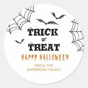 Trick oder Treat Bats Halloween Runder Aufkleber