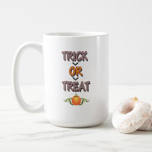 Trick oder Treat Berühmtes Halloween-Party Night S Kaffeetasse (Mit Donut)
