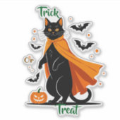 Trick oder Treat Black Cat Aufkleber (Vorderseite)