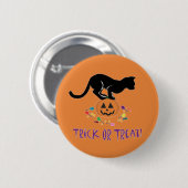 Trick oder Treat Black Cat Button (Vorne & Hinten)