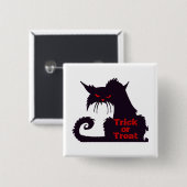 Trick oder Treat Black Cat Button (Vorne & Hinten)