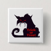 Trick oder Treat Black Cat Button (Vorderseite)