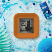 Trick oder Treat Black Cat Halloween Papierplatte Pappteller (Party)